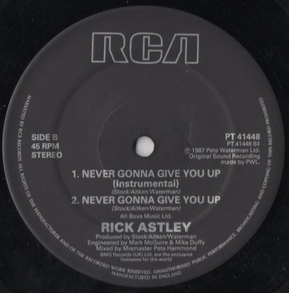 Rick Astley : Never Gonna Give You Up (12", Single, Lyn)