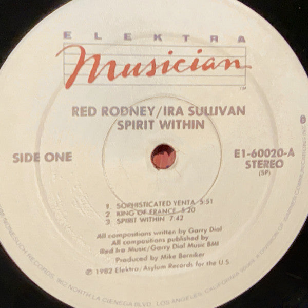 Red Rodney & Ira Sullivan : Spirit Within (LP, Album)