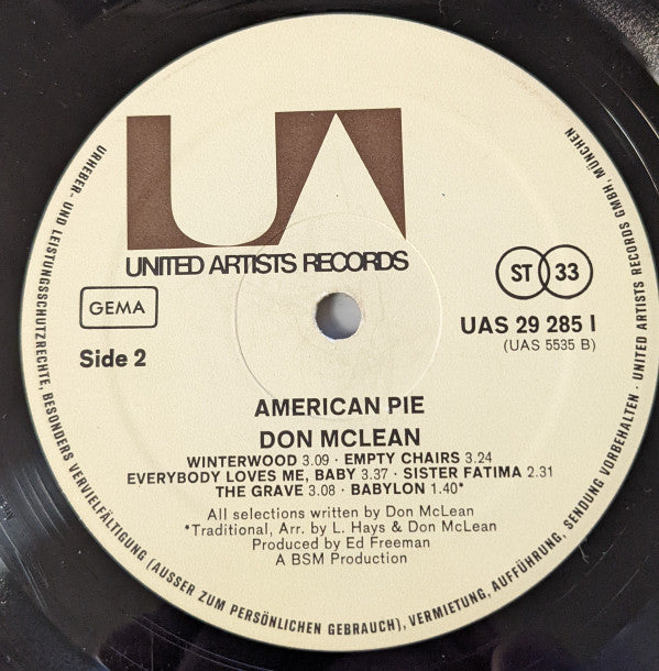 Don McLean : American Pie (LP, Album)