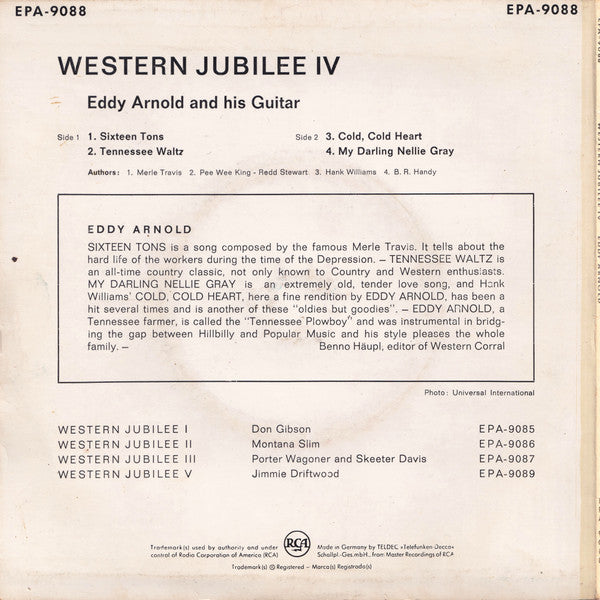 Eddy Arnold : Western Jubilee IV (7", EP)