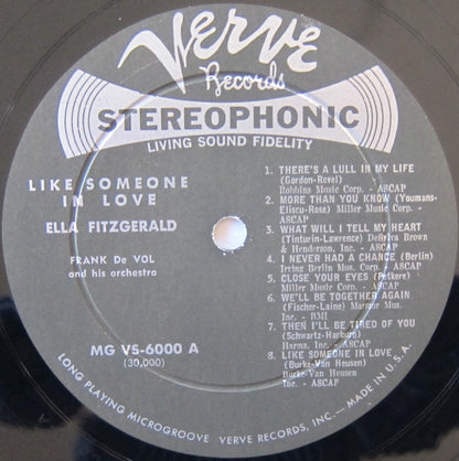 Ella Fitzgerald - Frank De Vol And His Orchestra : Like Someone In Love (LP, Album)