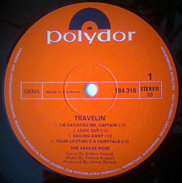 Savage Rose : Travelin' (LP, Album, Gat)