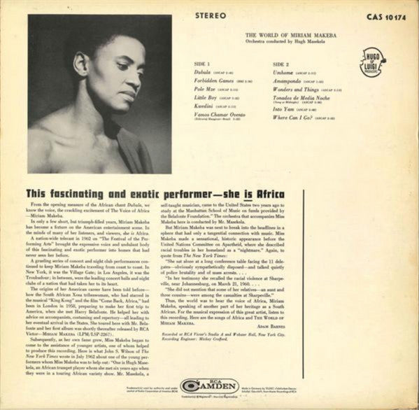 Miriam Makeba : The World Of Miriam Makeba (LP, Album)
