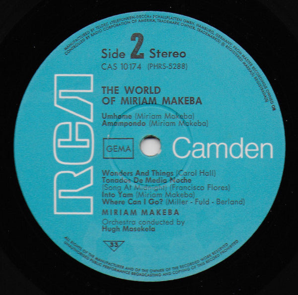 Miriam Makeba : The World Of Miriam Makeba (LP, Album)