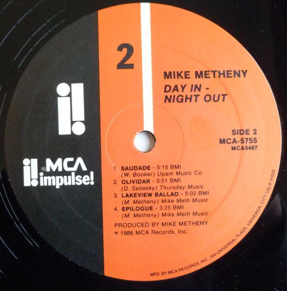 Mike Metheny : Day In - Night Out (LP, Album)