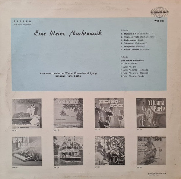 Wolfgang Amadeus Mozart, Kammerorchester Der Wiener Konzertvereinigung : Eine Kleine Nachtmusik (LP)