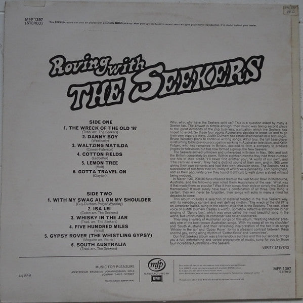 The Seekers : Roving With The Seekers (LP, Album, RE)