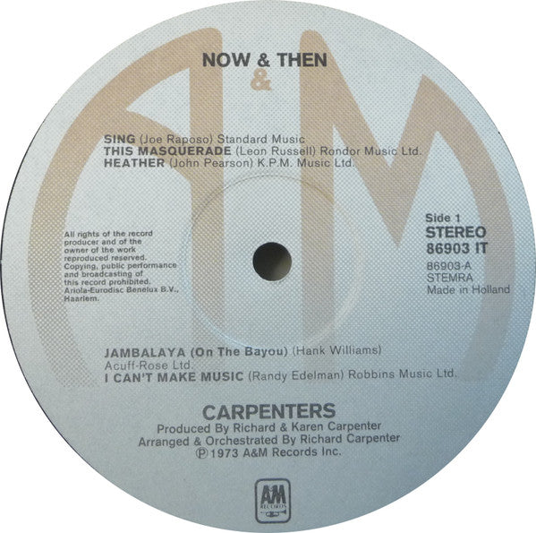 Carpenters : Now & Then (LP, Album, RP, Tri)