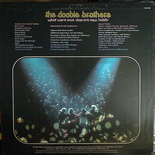The Doobie Brothers : What Were Once Vices Are Now Habits (LP, Album, Quad, San)