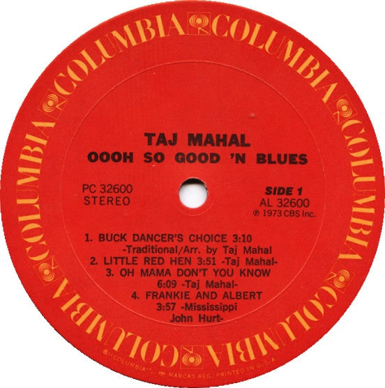 Taj Mahal : Oooh So Good 'N Blues (LP, Album, RP, Car)