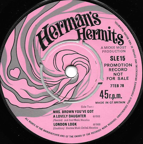 Herman's Hermits : The London Look (7", EP, Mono, Promo)