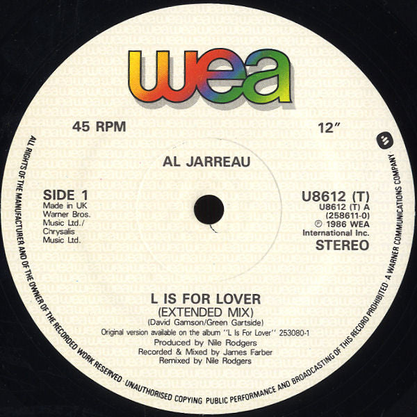 Al Jarreau : L Is For Lover (12", EP)