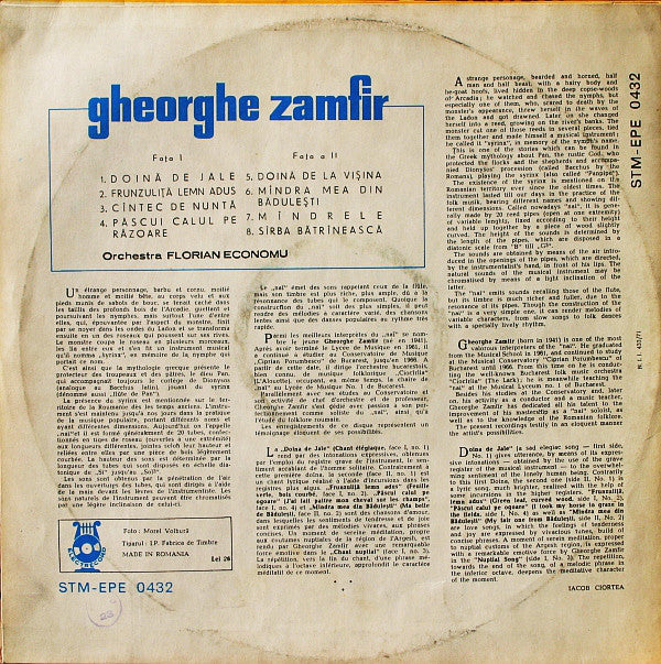 Gheorghe Zamfir : Pan-Pipe • Flûte De Pan (LP, Album, RE)