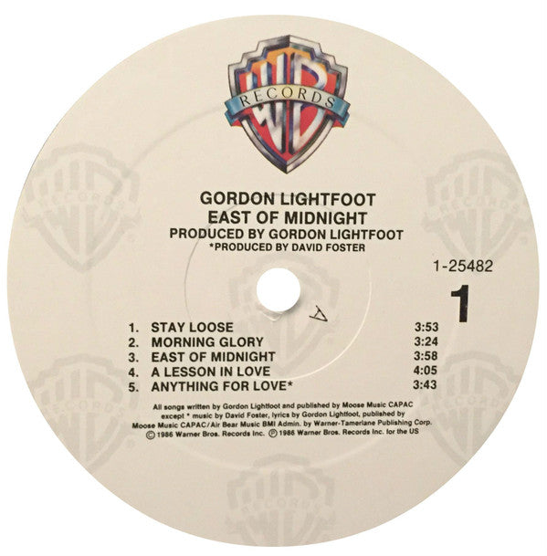 Gordon Lightfoot : East Of Midnight (LP, Album)