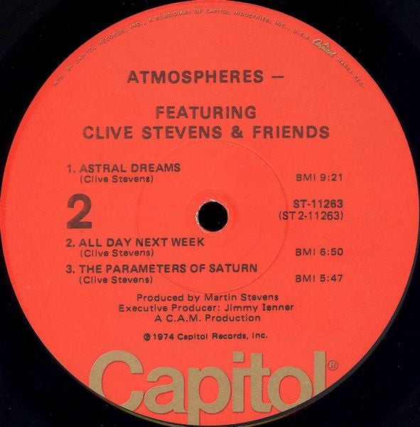 Atmospheres (2) Featuring Clive Stevens & Friends : Atmospheres Featuring Clive Stevens & Friends (LP, Album)