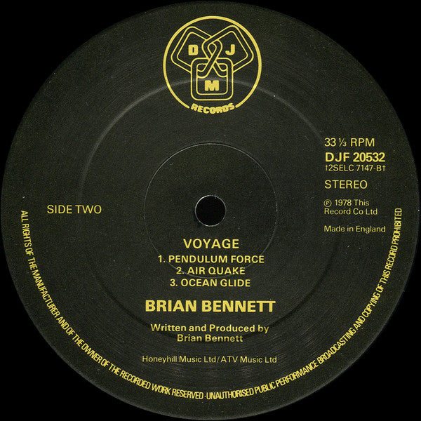 Brian Bennett : Voyage (A Journey Into Discoid Funk) (LP, Album, Gat)