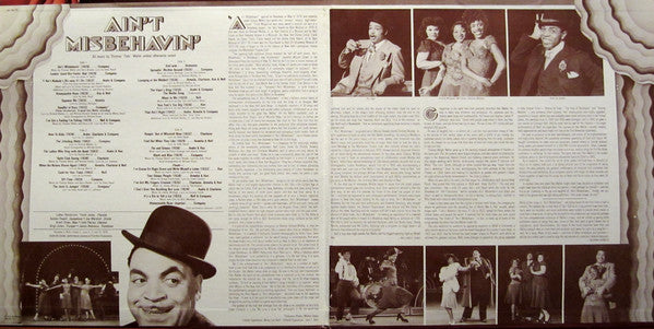 "Ain't Misbehavin'" Original Broadway Cast : Ain't Misbehavin': The New Fats Waller Musical Show (2xLP, Album, Ind)