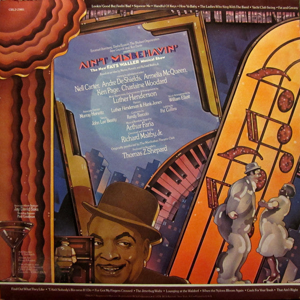 "Ain't Misbehavin'" Original Broadway Cast : Ain't Misbehavin': The New Fats Waller Musical Show (2xLP, Album, Ind)