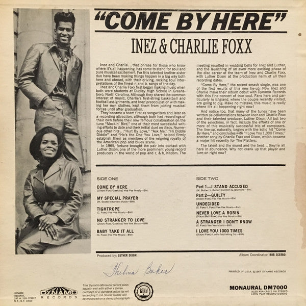 Inez And Charlie Foxx : Come By Here (LP, Album, Mono, Abb)