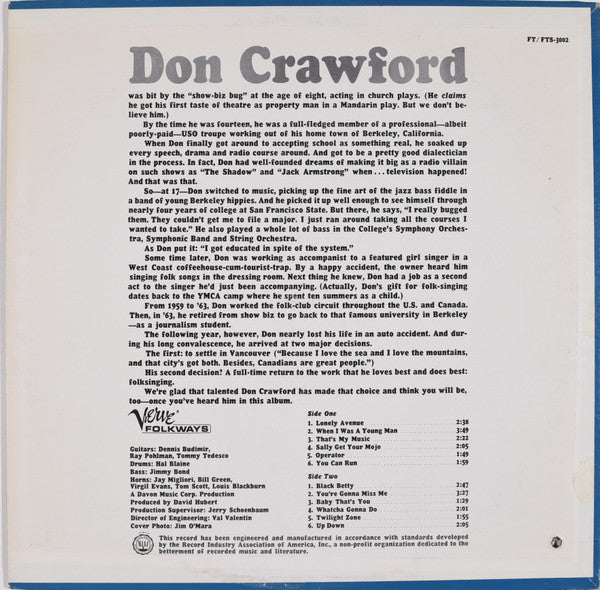 Don Crawford : Don Crawford (LP, Album, Mono)