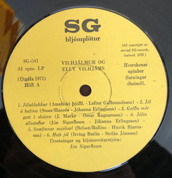 Elly Vilhjalms Og Vilhjálmur Vilhjálmsson : Syngja Jólalög (LP, Album)