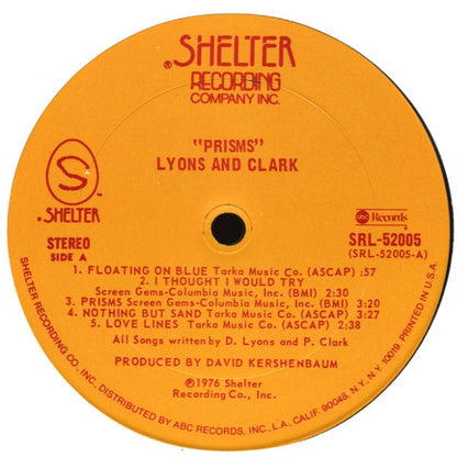 Lyons And Clark : Prisms (LP, Album)