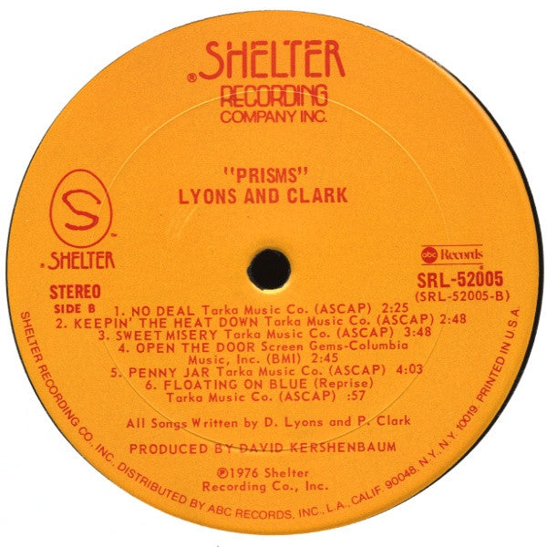 Lyons And Clark : Prisms (LP, Album)