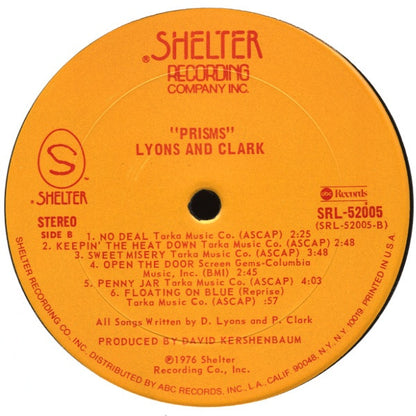Lyons And Clark : Prisms (LP, Album)