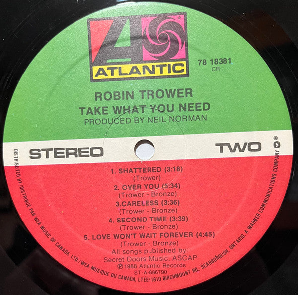 Robin Trower : Take What You Need (LP, Album)