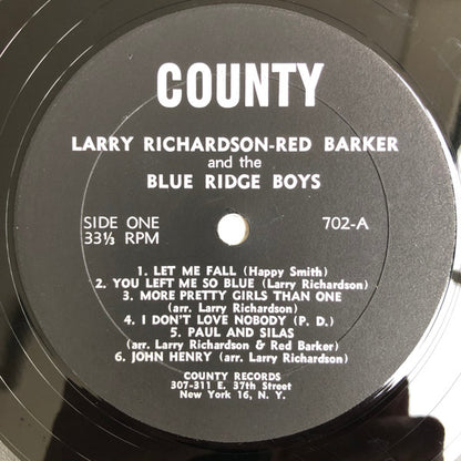 Larry Richardson (3) & Red Barker And The Blueridge Boys : Larry Richardson & Red Barker And The Blue Ridge Boys (LP, Album)