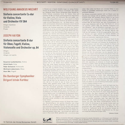 Wolfgang Amadeus Mozart / Joseph Haydn, Bamberger Symphoniker, István Kertész : Sinfonia Concertante Es-Dur Für Violine, Viola Und Orchester KV 364 / Sinfonia Concertante In B-Dur Für Oboe, Fagott, Violine, Violoncello U. Orchester Op. 84 (LP, Mono)