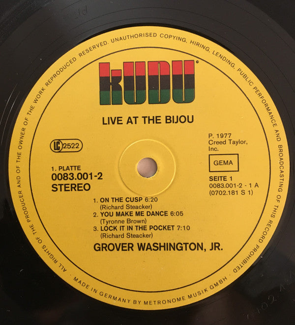 Grover Washington, Jr. : Live At The Bijou (2xLP, Album, Gat)