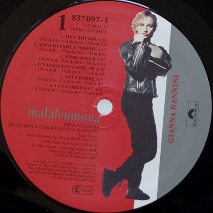 Gianna Nannini : Malafemmina (LP, Album)