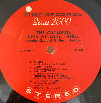 The Gaylords, Gaylord & Holiday : Live At Lake Tahoe (LP)