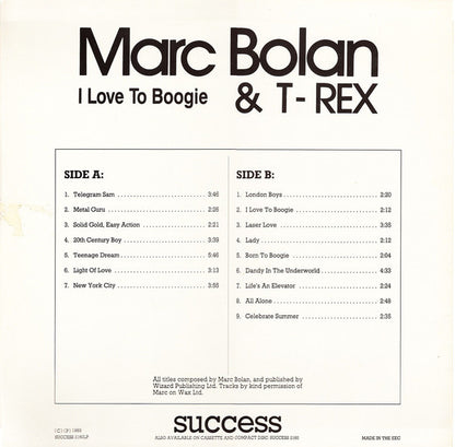 Marc Bolan & T. Rex : I Love To Boogie (LP, Comp)