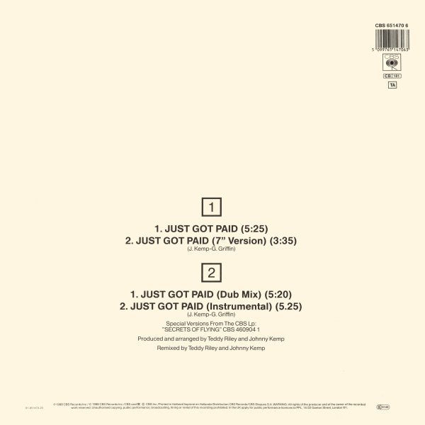 Johnny Kemp : Just Got Paid (12", Maxi)