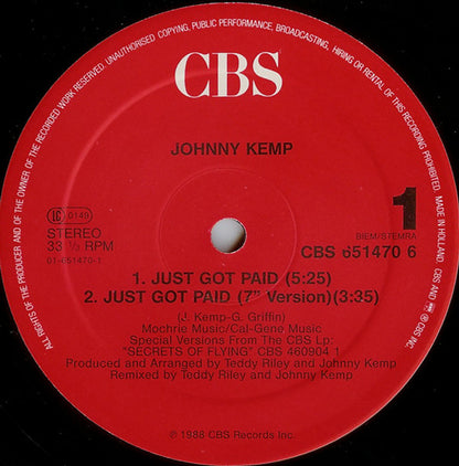 Johnny Kemp : Just Got Paid (12", Maxi)