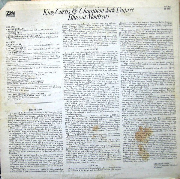 King Curtis & Champion Jack Dupree : Blues At Montreux (LP, Album)