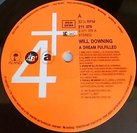 Will Downing : A Dream Fulfilled (LP, Album)