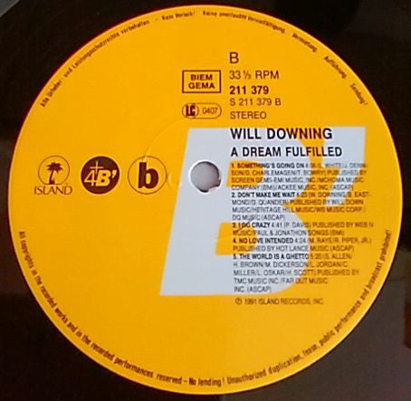 Will Downing : A Dream Fulfilled (LP, Album)