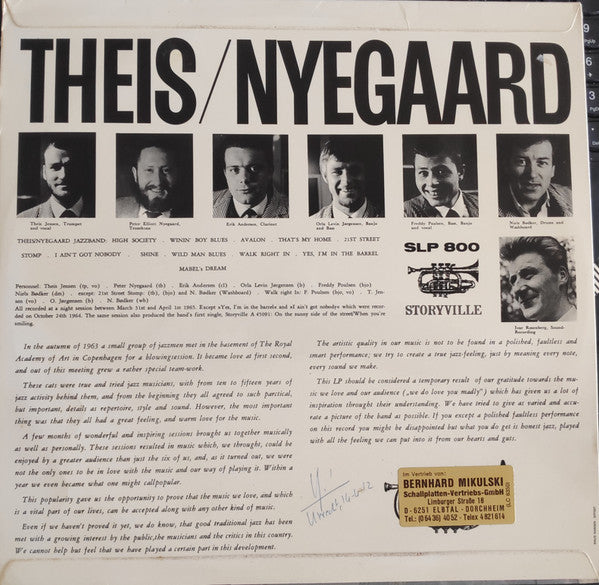 Theis/Nyegaard Jazzband : Traditional Jazz (LP, RE)