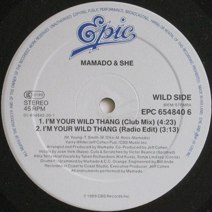 Mamado & She : I'm Your Wild Thang (12")
