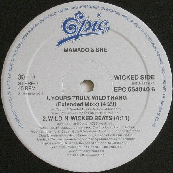 Mamado & She : I'm Your Wild Thang (12")