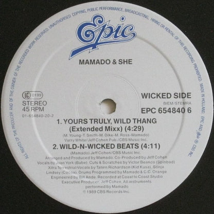 Mamado & She : I'm Your Wild Thang (12")
