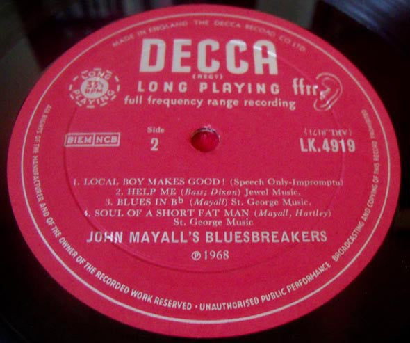 John Mayall / John Mayall & The Bluesbreakers : The Diary Of A Band Volume Two (LP, Album, Mono)