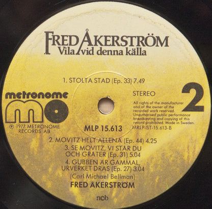 Fred Åkerström : Vila Vid Denna Källa (LP, Album)