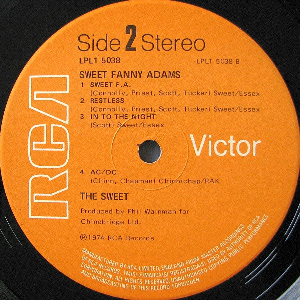 The Sweet : Sweet Fanny Adams (LP, Album)
