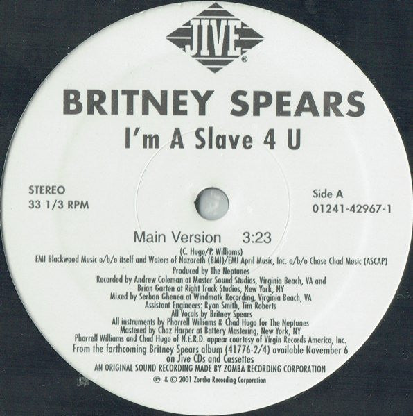 Britney Spears : I'm A Slave 4 U (12")