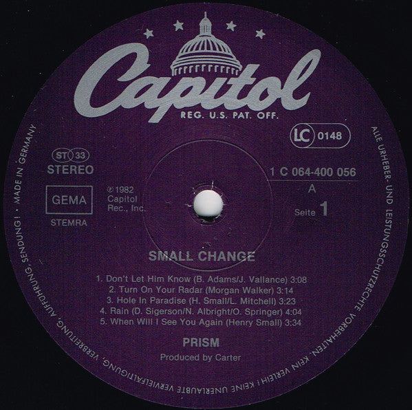 Prism (7) : Small Change (LP, Album)