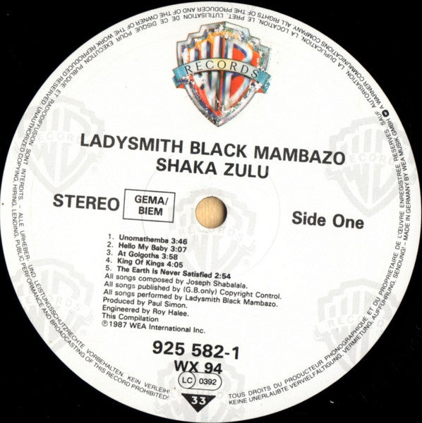 Ladysmith Black Mambazo : Shaka Zulu (LP, Album)